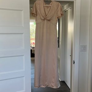 Rome Twist Gown, Champagne Luxe Satin Dress, size Medium.